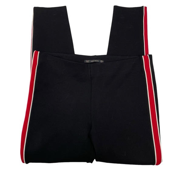 Zara Trafaluc Black With Red Side Stripes Leggings Size XL - Picture 5 of 9